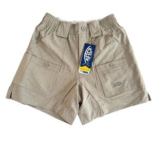 AFTCO M100 28x6 Khaki Tan Classic Fit Men's The Original Fishing Shorts NWT $65
